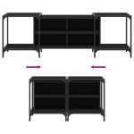 vidaXL Comodă TV, negru, 153x37x50 cm, lemn compozit