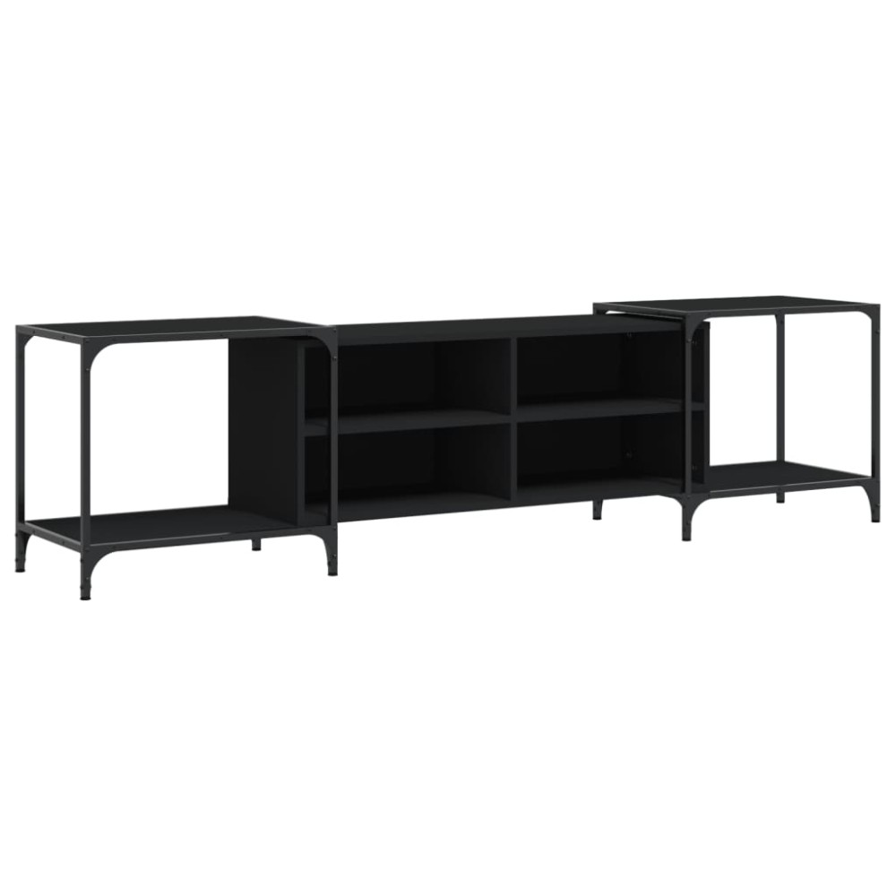 vidaXL Comodă TV, negru, 203x37x50 cm, lemn prelucrat