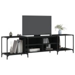 vidaXL Comodă TV, negru, 203x37x50 cm, lemn prelucrat