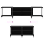 vidaXL Comodă TV, negru, 203x37x50 cm, lemn prelucrat