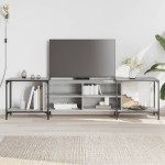 vidaXL Comodă TV, gri sonoma, 203x37x50 cm, lemn prelucrat vidaXL Comodă TV, gri sonoma, 203x37x50 cm, lemn prelucrat