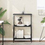 vidaXL Bibliotecă cu 3 niveluri, negru, 59x35x90,5 cm lemn compozit vidaXL Bibliotecă cu 3 niveluri, negru, 59x35x90,5 cm lemn compozit