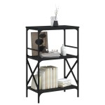 vidaXL Bibliotecă cu 3 niveluri, negru, 59x35x90,5 cm lemn compozit vidaXL Bibliotecă cu 3 niveluri, negru, 59x35x90,5 cm lemn compozit