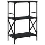 vidaXL Bibliotecă cu 3 niveluri, negru, 59x35x90,5 cm lemn compozit vidaXL Bibliotecă cu 3 niveluri, negru, 59x35x90,5 cm lemn compozit