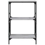 vidaXL Bibliotecă 3 niveluri gri sonoma 59x35x90,5 cm, lemn prelucrat
