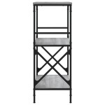 vidaXL Bibliotecă 3 niveluri gri sonoma 59x35x90,5 cm, lemn prelucrat