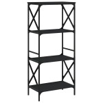 vidaXL Bibliotecă cu 4 niveluri, negru, 59x35x132 cm, lemn prelucrat vidaXL Bibliotecă cu 4 niveluri, negru, 59x35x132 cm, lemn prelucrat