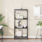 vidaXL Bibliotecă cu 4 niveluri, negru, 59x35x132 cm, lemn prelucrat vidaXL Bibliotecă cu 4 niveluri, negru, 59x35x132 cm, lemn prelucrat