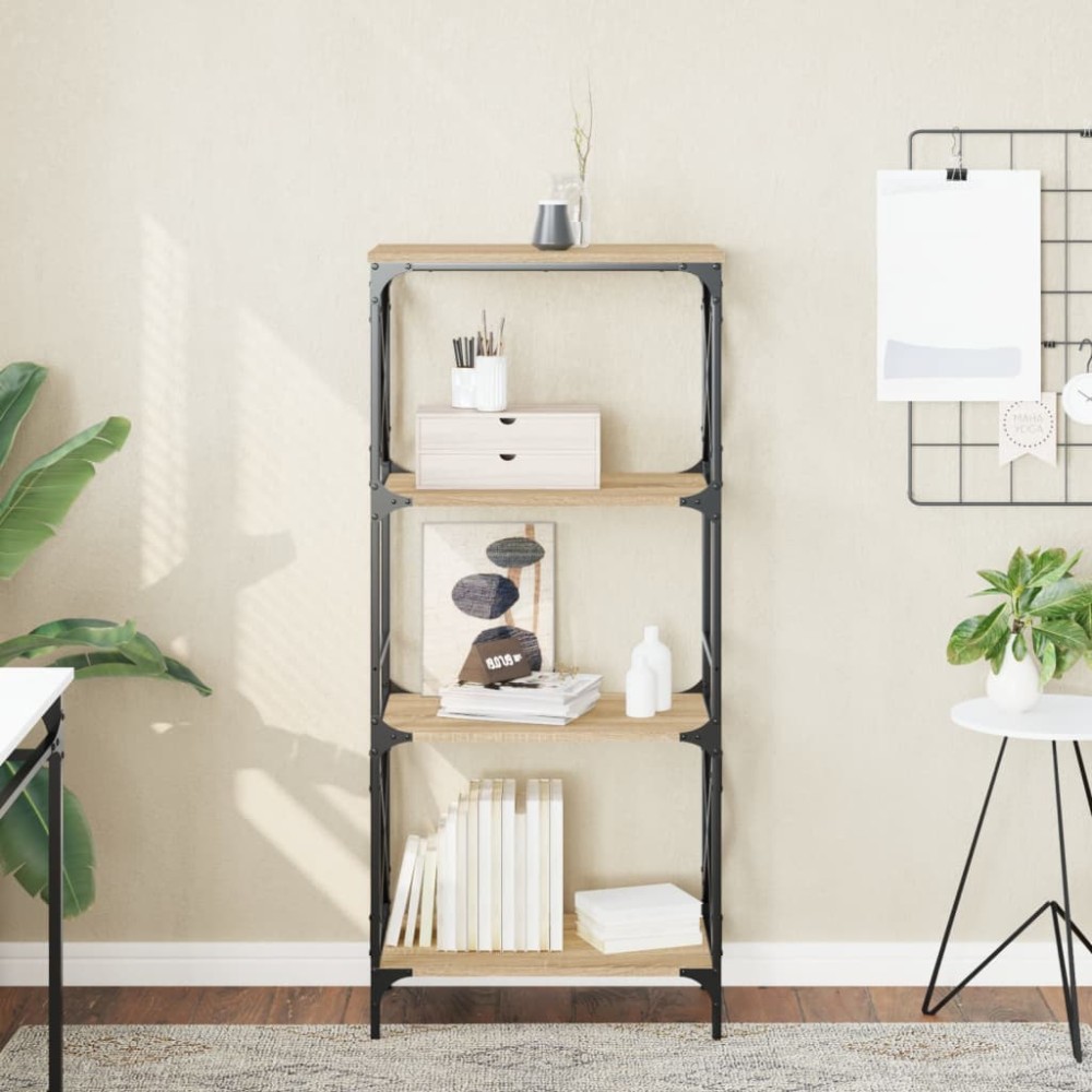 vidaXL Bibliotecă 4 niveluri stejar sonoma 59x35x132 cm lemn prelucrat