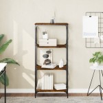 vidaXL Bibliotecă 4 niveluri stejar afumat 59x35x132 cm lemn prelucrat vidaXL Bibliotecă 4 niveluri stejar afumat 59x35x132 cm lemn prelucrat