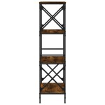 vidaXL Bibliotecă 4 niveluri stejar afumat 59x35x132 cm lemn prelucrat vidaXL Bibliotecă 4 niveluri stejar afumat 59x35x132 cm lemn prelucrat