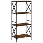 vidaXL Bibliotecă 4 niveluri stejar afumat 59x35x132 cm lemn prelucrat vidaXL Bibliotecă 4 niveluri stejar afumat 59x35x132 cm lemn prelucrat