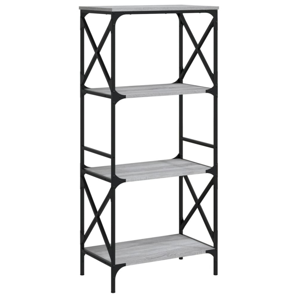 vidaXL Bibliotecă cu 4 niveluri gri sonoma 59x35x132 cm lemn prelucrat