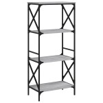 vidaXL Bibliotecă cu 4 niveluri gri sonoma 59x35x132 cm lemn prelucrat vidaXL Bibliotecă cu 4 niveluri gri sonoma 59x35x132 cm lemn prelucrat