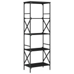vidaXL Bibliotecă cu 5 niveluri, negru, 59x35x171 cm, lemn prelucrat vidaXL Bibliotecă cu 5 niveluri, negru, 59x35x171 cm, lemn prelucrat