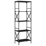 vidaXL Bibliotecă cu 5 niveluri, negru, 59x35x171 cm, lemn prelucrat vidaXL Bibliotecă cu 5 niveluri, negru, 59x35x171 cm, lemn prelucrat
