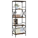 vidaXL Bibliotecă cu 5 niveluri, stejar fumuriu, 59x35x171 cm, lemn vidaXL Bibliotecă cu 5 niveluri, stejar fumuriu, 59x35x171 cm, lemn