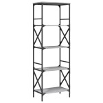 vidaXL Bibliotecă cu 5 niveluri gri sonoma 59x35x171 cm lemn prelucrat vidaXL Bibliotecă cu 5 niveluri gri sonoma 59x35x171 cm lemn prelucrat