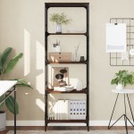 vidaXL Bibliotecă 5 niveluri, stejar maro, 59x35x171cm, lemn prelucrat vidaXL Bibliotecă 5 niveluri, stejar maro, 59x35x171cm, lemn prelucrat