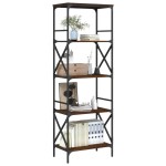 vidaXL Bibliotecă 5 niveluri, stejar maro, 59x35x171cm, lemn prelucrat vidaXL Bibliotecă 5 niveluri, stejar maro, 59x35x171cm, lemn prelucrat