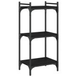 vidaXL Bibliotecă cu 3 niveluri, negru, 40x30x86 cm, lemn prelucrat vidaXL Bibliotecă cu 3 niveluri, negru, 40x30x86 cm, lemn prelucrat