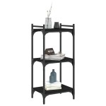 vidaXL Bibliotecă cu 3 niveluri, negru, 40x30x86 cm, lemn prelucrat vidaXL Bibliotecă cu 3 niveluri, negru, 40x30x86 cm, lemn prelucrat