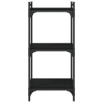 vidaXL Bibliotecă cu 3 niveluri, negru, 40x30x86 cm, lemn prelucrat vidaXL Bibliotecă cu 3 niveluri, negru, 40x30x86 cm, lemn prelucrat