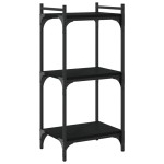 vidaXL Bibliotecă cu 3 niveluri, negru, 40x30x86 cm, lemn prelucrat vidaXL Bibliotecă cu 3 niveluri, negru, 40x30x86 cm, lemn prelucrat