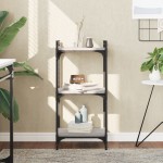 vidaXL Bibliotecă cu 3 niveluri gri sonoma 40x30x86 cm, lemn prelucrat vidaXL Bibliotecă cu 3 niveluri gri sonoma 40x30x86 cm, lemn prelucrat