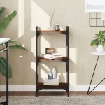vidaXL Bibliotecă 3 niveluri, stejar maro 40x30x86 cm, lemn prelucrat vidaXL Bibliotecă 3 niveluri, stejar maro 40x30x86 cm, lemn prelucrat