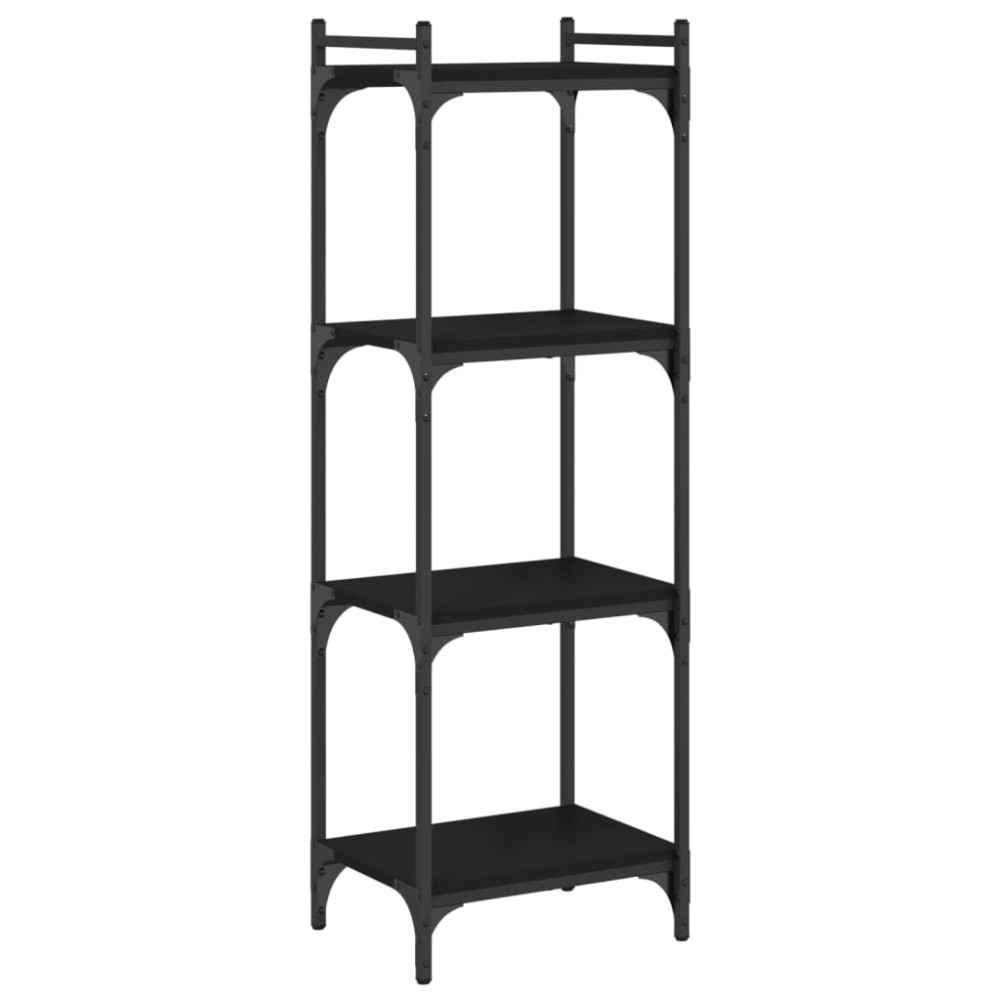 vidaXL Bibliotecă cu 4 niveluri, negru, 40x30x120 cm, lemn prelucrat