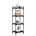 vidaXL Bibliotecă cu 4 niveluri, negru, 40x30x120 cm, lemn prelucrat vidaXL Bibliotecă cu 4 niveluri, negru, 40x30x120 cm, lemn prelucrat
