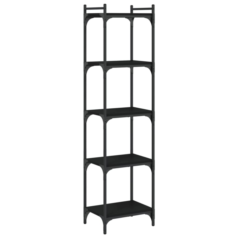 vidaXL Bibliotecă cu 5 niveluri, negru, 40x30x154 cm, lemn prelucrat