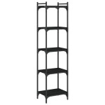 vidaXL Bibliotecă cu 5 niveluri, negru, 40x30x154 cm, lemn prelucrat vidaXL Bibliotecă cu 5 niveluri, negru, 40x30x154 cm, lemn prelucrat