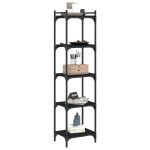 vidaXL Bibliotecă cu 5 niveluri, negru, 40x30x154 cm, lemn prelucrat vidaXL Bibliotecă cu 5 niveluri, negru, 40x30x154 cm, lemn prelucrat