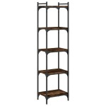vidaXL Bibliotecă 5 niveluri stejar afumat 40x30x154 cm lemn prelucrat vidaXL Bibliotecă 5 niveluri stejar afumat 40x30x154 cm lemn prelucrat