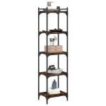 vidaXL Bibliotecă 5 niveluri stejar afumat 40x30x154 cm lemn prelucrat vidaXL Bibliotecă 5 niveluri stejar afumat 40x30x154 cm lemn prelucrat