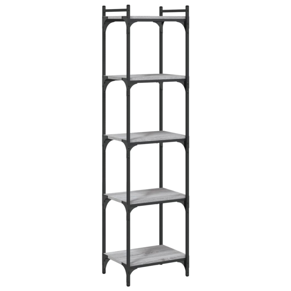 vidaXL Bibliotecă cu 5 niveluri gri sonoma 40x30x154 cm lemn prelucrat