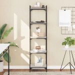 vidaXL Bibliotecă cu 5 niveluri gri sonoma 40x30x154 cm lemn prelucrat vidaXL Bibliotecă cu 5 niveluri gri sonoma 40x30x154 cm lemn prelucrat