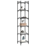 vidaXL Bibliotecă cu 6 niveluri gri sonoma 40x30x188 cm lemn prelucrat vidaXL Bibliotecă cu 6 niveluri gri sonoma 40x30x188 cm lemn prelucrat