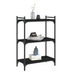vidaXL Bibliotecă cu 3 niveluri, negru, 60x30x86 cm, lemn prelucrat vidaXL Bibliotecă cu 3 niveluri, negru, 60x30x86 cm, lemn prelucrat