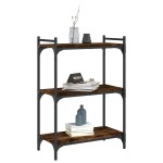vidaXL Bibliotecă 3 niveluri stejar fumuriu 60x30x86 cm lemn prelucrat vidaXL Bibliotecă 3 niveluri stejar fumuriu 60x30x86 cm lemn prelucrat