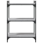 vidaXL Bibliotecă cu 3 niveluri gri sonoma 60x30x86 cm lemn compozit vidaXL Bibliotecă cu 3 niveluri gri sonoma 60x30x86 cm lemn compozit