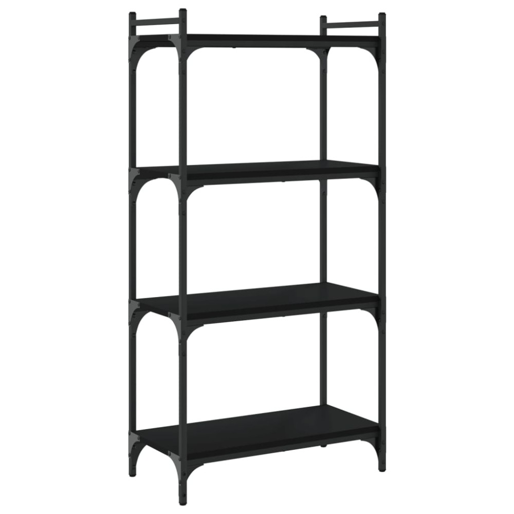 vidaXL Bibliotecă cu 4 niveluri, negru, 60x30x120 cm, lemn prelucrat