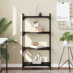vidaXL Bibliotecă cu 4 niveluri, negru, 60x30x120 cm, lemn prelucrat vidaXL Bibliotecă cu 4 niveluri, negru, 60x30x120 cm, lemn prelucrat