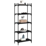 vidaXL Bibliotecă cu 5 niveluri, negru, 60x30x154 cm, lemn prelucrat vidaXL Bibliotecă cu 5 niveluri, negru, 60x30x154 cm, lemn prelucrat