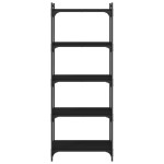 vidaXL Bibliotecă cu 5 niveluri, negru, 60x30x154 cm, lemn prelucrat vidaXL Bibliotecă cu 5 niveluri, negru, 60x30x154 cm, lemn prelucrat