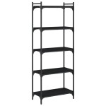 vidaXL Bibliotecă cu 5 niveluri, negru, 60x30x154 cm, lemn prelucrat vidaXL Bibliotecă cu 5 niveluri, negru, 60x30x154 cm, lemn prelucrat