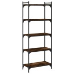 vidaXL Bibliotecă 5 niveluri stejar afumat 60x30x154 cm lemn prelucrat vidaXL Bibliotecă 5 niveluri stejar afumat 60x30x154 cm lemn prelucrat