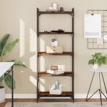 vidaXL Bibliotecă 5 niveluri stejar afumat 60x30x154 cm lemn prelucrat vidaXL Bibliotecă 5 niveluri stejar afumat 60x30x154 cm lemn prelucrat